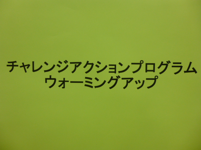 2012年11月3日：ウォーミングアッププログラム